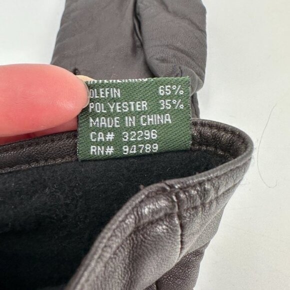 Thinsulate Gloves Chocolate Brown Leather Lined Insulated Winter Large Gloves - Picture 4 of 8